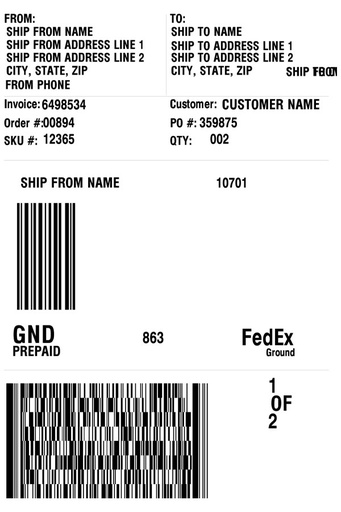 [120984] FedEx th label 102x171mm, w/out doc tap, 990 per roll (box of 2 rolls)